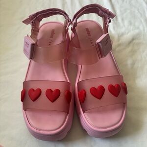 Melissa Lazy Oaf Heart Kick Off Platform Sandals, Size 9